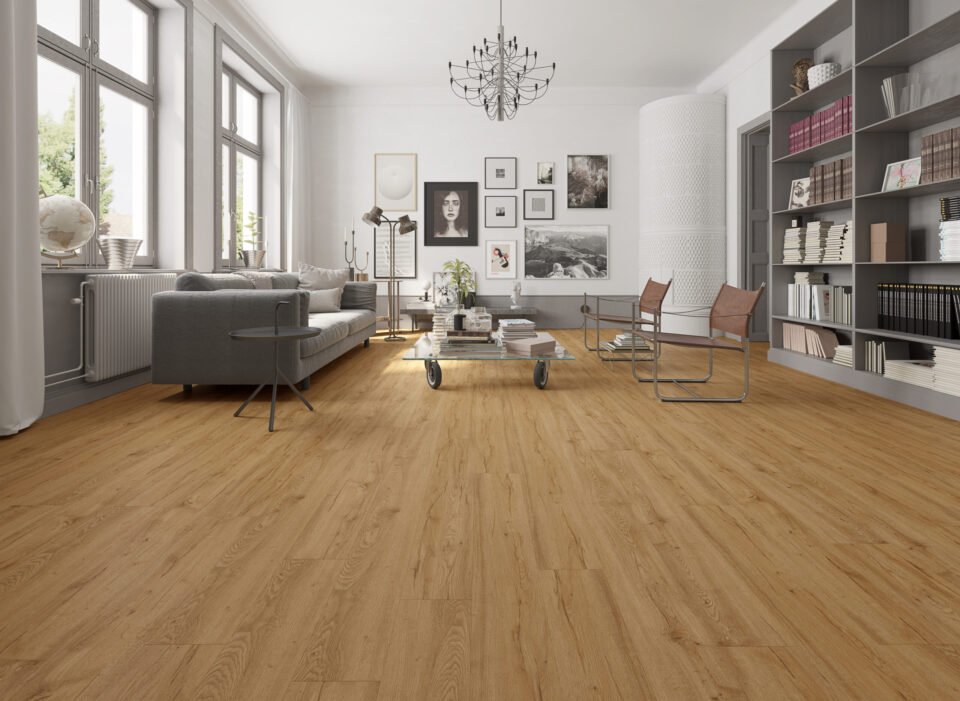A beautifully designed room featuring flooring suitable for Houston's humid climate, provided by Ready Floors.