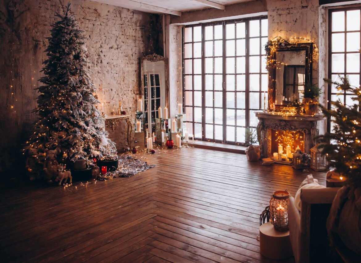 Beautiful living room ready for the holidays